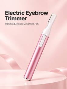 Electric Eyebrow Trimmer, Women's Multi-Function Facial Hair Remover, Portable Painless Grooming Tool, Suitable For Eyebrows, Underarms, Legs, Arms, Compact Aluminum Alloy Design, Comes With Comb And Cleaning Brush - A - View 12