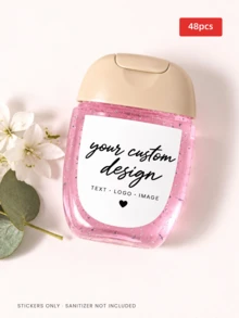 1/24/48/96pcs Customizable Hand Soap Bottle Text Stickers, Personalized Text, Suitable For Dispenser Bottle Decoration, Bathroom Storage Labeling, Wedding Favors, Homestay Container Decor, Perfect For Home Decor Enthusiasts, Shop Owners, Friends, Family, Housewarming, Wedding Thank You, Holiday Party - Multicolor - View 21