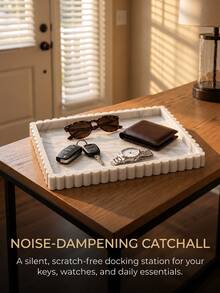 A 12-Inch Silicone Tray Suitable For Use On Desks, In Cabinets, On Kitchen Countertops, As A Dining Table Centerpiece, Or On Coffee Tables; It Can Be Used To Organize Seasonings And Spices Or Serve As A Decorative Tray For Bathroom Vanities. - View 8