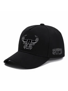 1pc/2pcs "OLD SCHOOL GYM" Letter & Bull Head Graphic Print Unisex Street Fashion Outdoor Sports Baseball Cap & Crossbody Bag, Adjustable, Gift For Yourself Or Friends - Multicolor - View 12