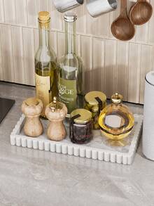 A 12-Inch Silicone Tray Suitable For Use On Desks, In Cabinets, On Kitchen Countertops, As A Dining Table Centerpiece, Or On Coffee Tables; It Can Be Used To Organize Seasonings And Spices Or Serve As A Decorative Tray For Bathroom Vanities. - View 3