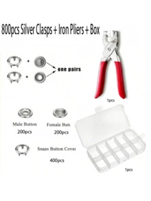 EDCUEBE7 402pcs Colorful 5-Prong Press Studs, Stainless Steel Snap Buttons Kit With Plier, For Sewing, DIY Crafts, Clothing, Hats, Bags, With Storage Box For Sewing Supplies (Random Mixed Colors) - Multicolor - View 17