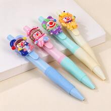1Pc Cute Clown Decor HB No-Sharpen Pencil, Random Single Style Received, Macaron Color Retractable Pencil, 3D Cartoon Clown Ornament Design, Smooth Writing Portable Pencil, Student School Stationery, Note Taking, Drawing, Sketching, Birthday Gift - A - View 7
