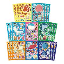 8pcs Ocean Animal Face-Swap Stickers & DIY Puzzle Crafts - Educational Early Learning Toys For Kids - Multicolor - View 1