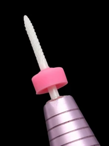 Easy Nail 3Pcs White Ceramic Nail Drill Bit Set With 2 Dust-Proof Caps, XC/C/M/F/XF Options, Electric Manicure Nail Drill Accessories - Multicolor - View 5