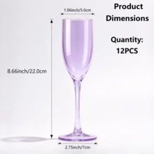 1/2/4/6/12pcs Luxury High Stem Crystal-Like Shatterproof Reusable Long Handle Cups, Banquet Wedding Birthday Party Dessert Juice Cold Drink Cups, Home Dining Table Atmosphere Decorative Cups - Perfect For All Parties - View 17