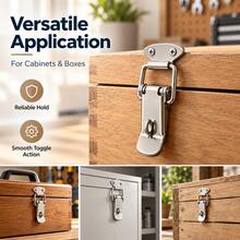 Toggle Latch Spring Loaded Locking Duckbill Latch Beehive Box Latch Universal Box Toolbox Catch Cabinet Latch Toolbox Catch DIY Hardware Cabinet Catch Toggle Clamp Latch Lock Hasp Drawer Door Case Suitcase Chest Trunk Box Latch Catch Lock Hardware - A - View 3
