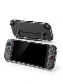 Lezhan Transparent Protective Case (Compatible With Switch NS2 / Switch OLED / Switch) - Features A Full-Coverage Design And Supports Dock Charging; Shock-Resistant, Scratch-Resistant, And Comfortable To Hold, Making It An Ideal Gaming Accessory. - View 5