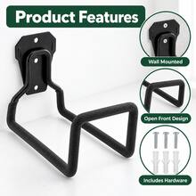 1pc Garden Hose Storage Rack, Wall-Mounted Metal Hose Hook Organizer, Suitable For Garden, Yard And Patio Hose Storage, Indoor/Outdoor Universal Garden Accessory - 3-hole - View 2