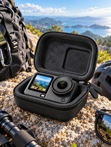 1pc EVA Hard Shell Mini Action Camera Storage Bag, Shockproof Protective Travel Organizer, Soft Velvet Lining, Dual Zipper, 10x7x4cm Portable Action Camera Case, Suitable For Outdoor Photography, Hiking, Camping, Travel, 5 Colors - View 4