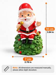Cute Singing Santa Claus Figurine With Gold Microphone, Christmas Tree Base Desktop Decoration, Holiday Home Decor, Suitable For Bookshelf, Living Room, Fireplace Mantel, Christmas Gift - one-size - View 6