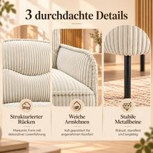 Wooden Sofa Beige 122 * 73 * 83 Cm With Comfortable Seating For Living Room - Beige - View 7