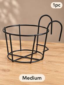 4pcs Hanging Railing Planter, Black Metal Flower Pot Holder, Weather-Resistant Iron Plant Hanging Basket, Suitable For Balcony Fence, Porch And Outdoor Garden Decoration - Multicolor - View 15