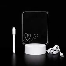 1PC Erasable Acrylic LED Night Light, USB Powered Glowing Message Board With Writing Pen, Reusable DIY Doodle Desktop Decoration, Soft Warm Light Art Decor For Bedroom And Office Desk, Ideal Creative Gift For Holidays And Birthdays - Warm white light - View 12