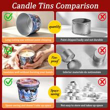10pcs Festive Christmas Candle Jars, Assorted Metal Candle Tins With Lids, Santa Reindeer Snowman & Christmas Tree Designs, DIY Candle Making Containers For Holiday Gifts, Party Favors & Home Decor - Cupcake Liner - Christmas No. 4 - View 5