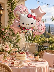 Sanrio Hello Kitty Apron Outfit Foil Balloons, Pink Birthday Party Decorations For Photo Backdrop, Cake Table, Gift Zone & Celebration Room Setup - View 2