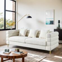 Wooden Sofa White With Comfortable Seating For Living Room - White - View 1