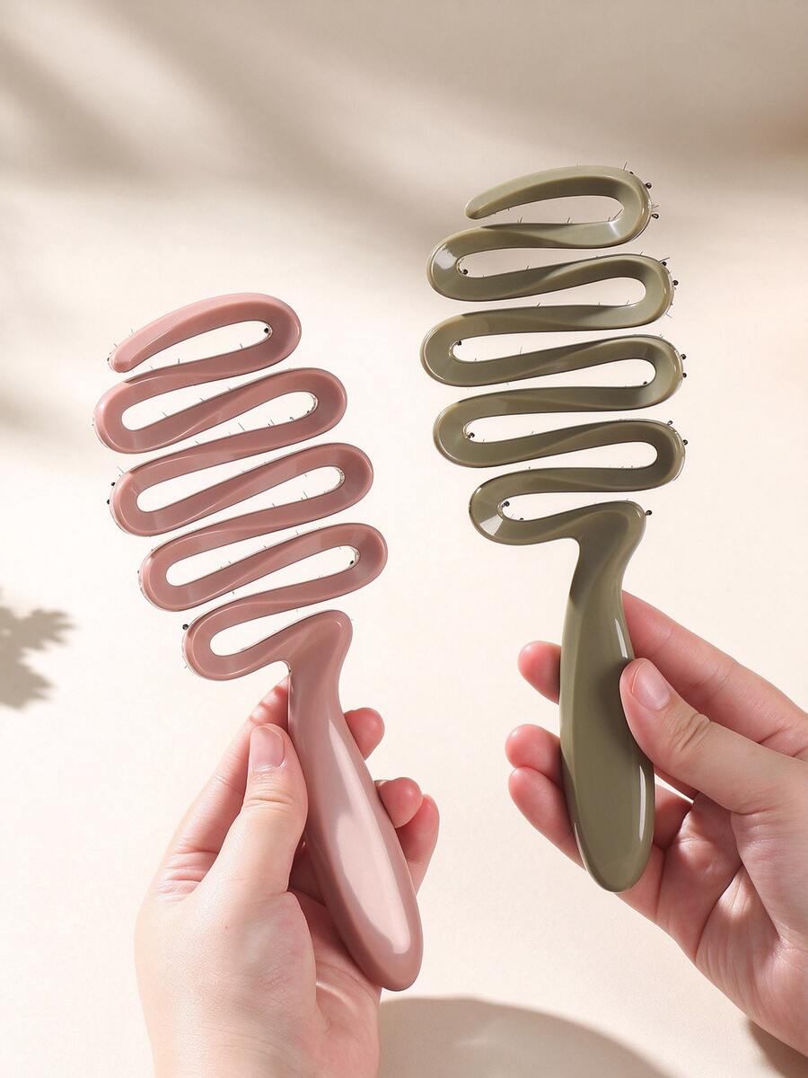 Large Hair Comb With Colorful Ribbon, Boar Bristle Scalp Massage Brush For Men And Women, Volumizing Hair Styling Comb For Girls, Volumizing Hair, Maintaining Hair Strands, Massage Comb, Scalp Comb, High-End Premium Comb, Cleaning Comb - Multicolor - View 1