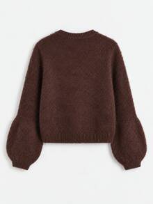 MORI Fall Winter Y2K Elegant Casual Brown Fuzzy Knit Bell Sleeve Button Cardigan Tops Women Going Out Party Vacation Concert Outfits - Brown - View 9