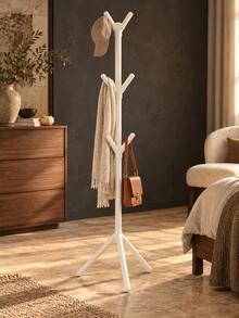 1pc Black & White Modular Tree-Shaped Standing Coat Rack, Easy Assembly Vertical Garment Rack, Triangular Stable Base, Multi-Prong Hook Design, Suitable For Bedroom, Entryway, Strong Load-Bearing, Can Store Coats, Bags, Hats, Minimalist Multi-Functional, Space-Saving, Practical Home Storage - Multicolor 2 - View 12