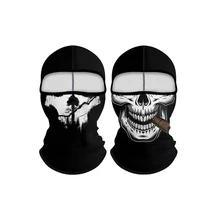 3pcs/2pcs/1pc Balaclava Skull Print Cycling Face Mask Motorcycle Ski Mask Suitable For Halloween Costume Party And Outdoor Sports - Black - View 8