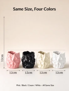 1pc Pleated Wavy Texture Planter, Multi-Color Options, Nordic Minimalist Style, Suitable For Windowsill, Desktop, Living Room, Balcony, Bedroom, Indoor Green Plant Home Decor Flower Pot - 1pc - View 11