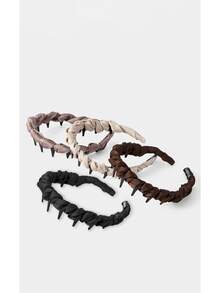 Noxbound 4pcs Women's Exquisite Satin Braided Headbands, Serrated Non-Slip Design, Elegant Hair Accessories - Multicolor - View 11