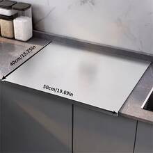 Stainless Steel Folding Edge Cutting Board, Rectangular Kitchen Cutting And Pastry Board, Suitable For Vegetables, Meat And Dough - Silver - View 9