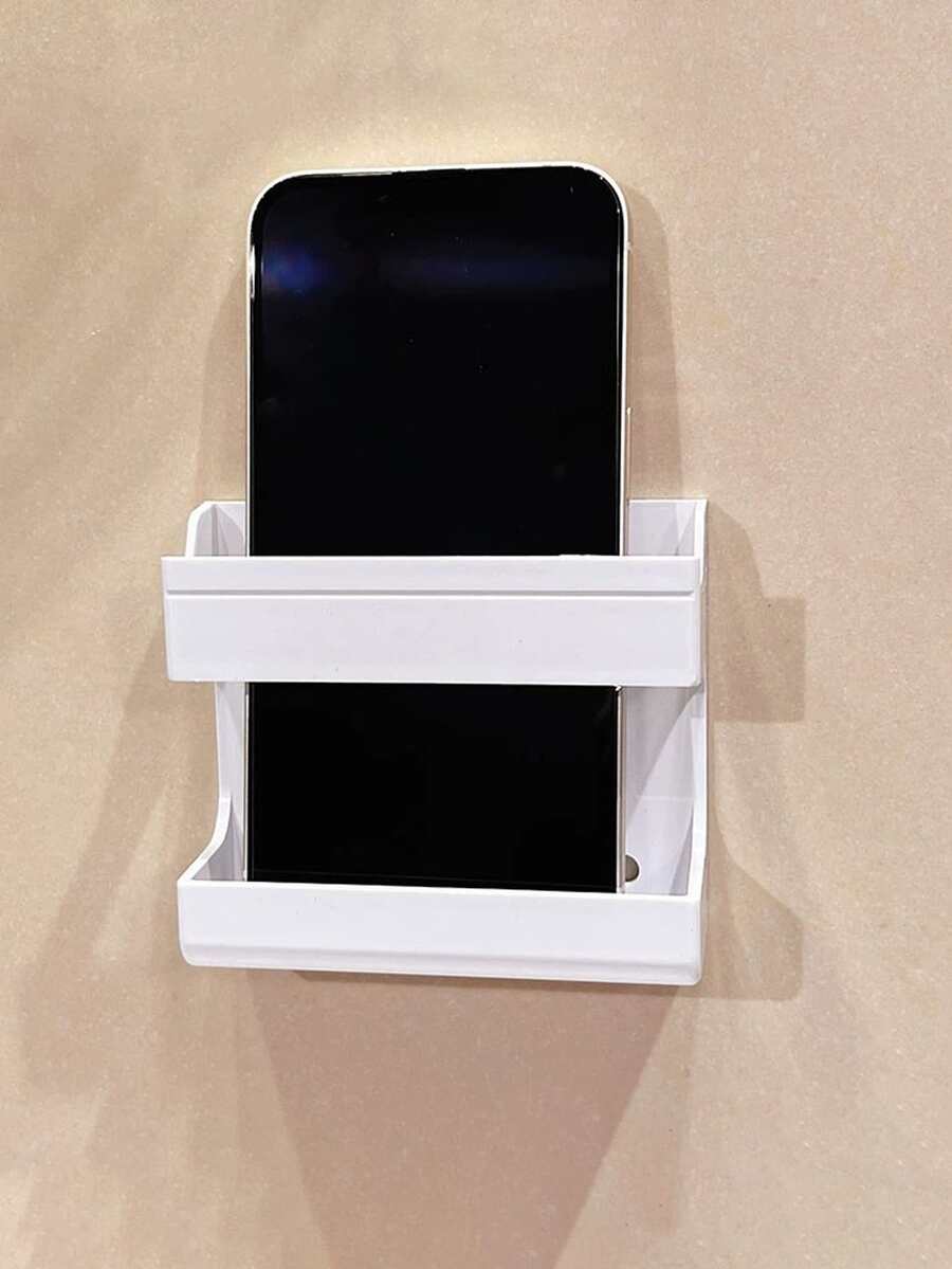 1/2pcs Wall Mounted Remote Control Storage Box, Mobile Phone Charging Bracket, Enclosure Type Storage Rack - Upgraded Version - View 1