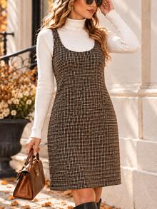 Women Short Dresses - Coffee - View 1