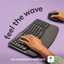 Logitech Wave Keys Wireless Ergonomic Keyboard Graphite New Open Box ...