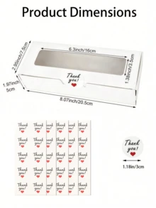 40/20/10pcs Macaron Packaging Boxes With Window (Includes Labels), 8x3x2 Inches, Fits 6-8 Macarons, Suitable For Cookies, Candies, Truffle Chocolates, Cake Pops, Wedding Favors, Birthday Gifts - Multicolor - View 3