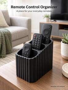 1pc Vertical Striped Remote Control Holder/Stand - Decorative Storage, Vertical Striped Design, Easy Access; Suitable For TV, Air Conditioner And Other Home Remote Controls; Combines Home Decor And Storage Functions, Suitable For Dorm, Desktop Organization; Applicable Scenes: Halloween, Christmas, Wedding, Etc. - Multicolor - View 11