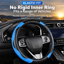 Carbon Fiber Texture Faux Leather Steering Wheel Cover, Flexible Design Without Rigid Inner Ring, Universal Fit For 14.5–15-Inch Vehicles, Sporty Style Car Interior Accessory,Suitable For Sedans And SUVs - Multicolor - View 12