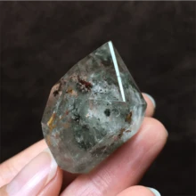 وعاء الثروة من معدن خام طبيعي أخضر شبحي غير منتظم متعدد الألوان للفصول الأربعة، هرم ذهبي ألف طبقة، عينة معدنية خام للزينة والديكور المنزلي - متعدد الألوان - مشاهدة 12
