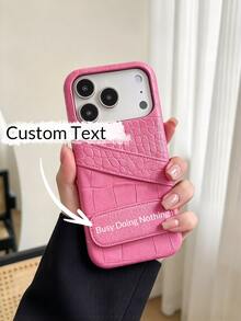 1pc Custom Engraved Phone Ring Stands With Mirror, Faux Leather Texture Mirror Phone Stand Makeup Mirror, Fashion Adhesive Foldable Mirror Back Sticker, Horizontal & Vertical Dual-Use Portable Desktop Stand, For Makeup, Selfies, Corporate & Party Favors - Multicolor - View 9