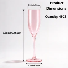 1/2/4/6/12pcs Luxury High Stem Crystal-Like Shatterproof Reusable Long Handle Cups, Banquet Wedding Birthday Party Dessert Juice Cold Drink Cups, Home Dining Table Atmosphere Decorative Cups - Perfect For All Parties - View 18
