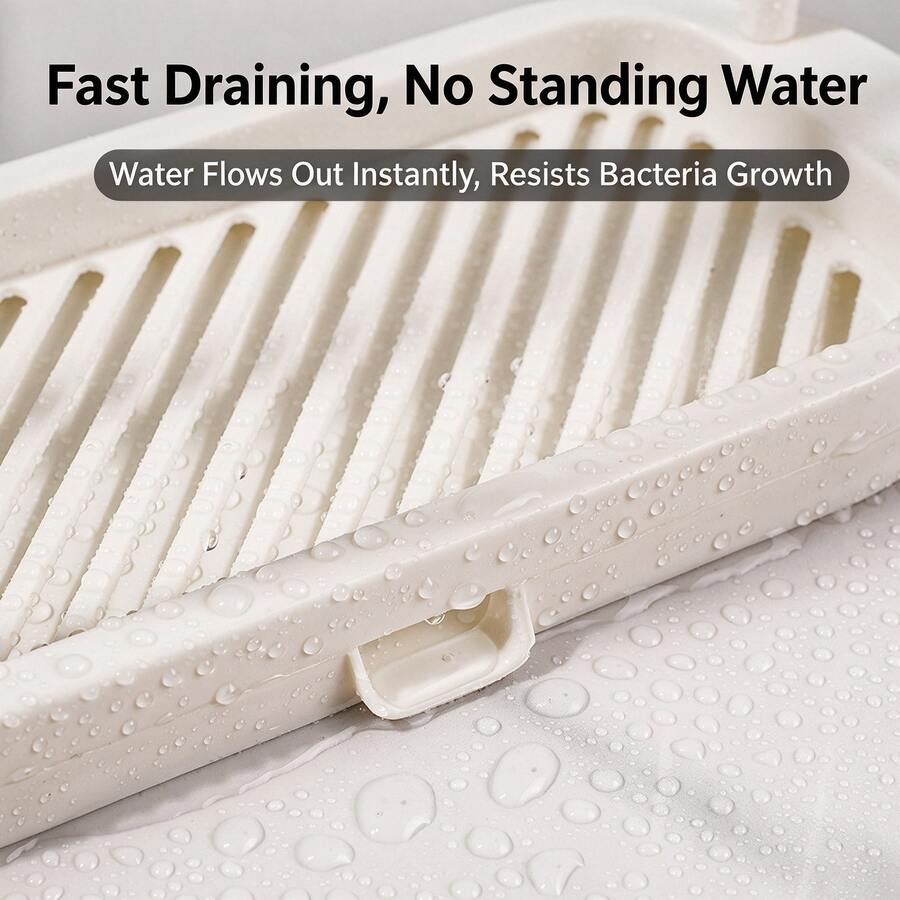 10pcs Kitchen Sink Organizer, Draining Tray, Sponge And Cloth Holder, Countertop Cleaning Brush And Scouring Pad Storage Solution, Space-Saving Multi-Function Sink Storage Basket, Black - White - View 1