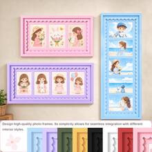1pc Multi-Opening Photo Frame, Wavy Fan-Shaped Border, 3-Hole/4-Hole/5-Hole, Cute Collage Photo Frame, Suitable For 4x6 Photos, High Transparency Acrylic, Best Gift For Friends And Family, Suitable For Bedroom, Dorm And Desktop (Random Photo Paper) - 1PC - View 2
