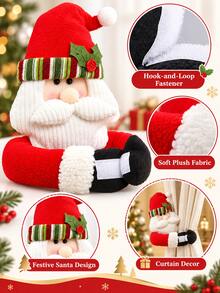 1/2pcs Christmas Curtain Tiebacks, Curtain Fabric Tie, Curtain Rope, Christmas Decoration Curtain Clips, Door Curtain Hanging - Multicolor - View 2