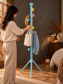 1pc Tree-Shaped Modular Floor Coat Rack, Easy To Install, Vertical Clothing Hanging Rack, Stable Triangular Base, Multi-Hook Design, Suitable For Bedroom, Entryway, Strong Load-Bearing Capacity, Can Store Coats, Bags, Hats, Minimalist Multi-Functional, Space-Saving, Practical Home Storage Item - View 7