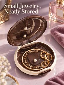 1pc Portable Jewelry Box & Retainer Case With Handle, Ventilated Dental Aligner And Jewelry Storage, Tooth Fairy Accessory Box For Tooth Fairy Keepsakes,Travel Essentials For Women,Retainer Case,Dental,Peptideo Case - Multicolor - View 1