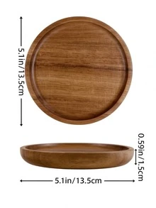 1/2pcs Wooden Divided Serving Tray, Divided Plates, Dessert Plates, Kitchen/Tableware, Serving Dishes, Trays And Plates, Suitable For Breakfast, Fruit, Tea, Coffee, Desserts, Also For Room Decor, Bathroom Decor, Home Decor, Patio, Kitchen Accessories - Brown - View 14