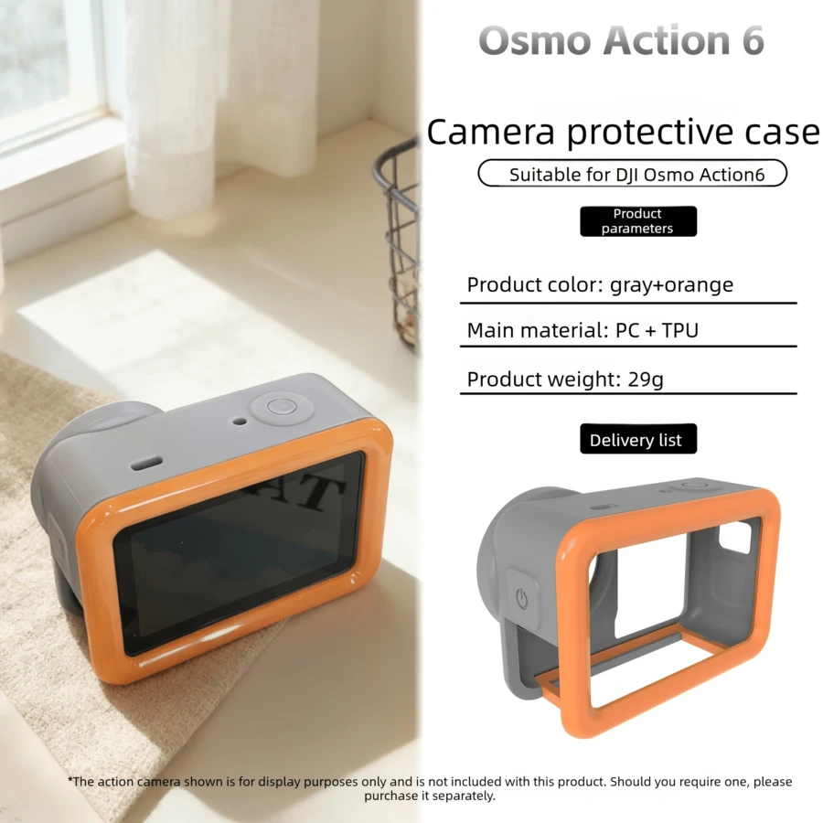 Action6 Protective Case PC Hard Shell TPU Sleeve Sports Camera Protective Cover Cute Color Block Design - View 1