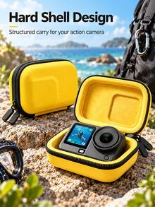 1pc EVA Hard Shell Mini Action Camera Storage Bag, Shockproof Protective Travel Organizer, Soft Velvet Lining, Dual Zipper, 10x7x4cm Portable Action Camera Case, Suitable For Outdoor Photography, Hiking, Camping, Travel, 5 Colors - View 9