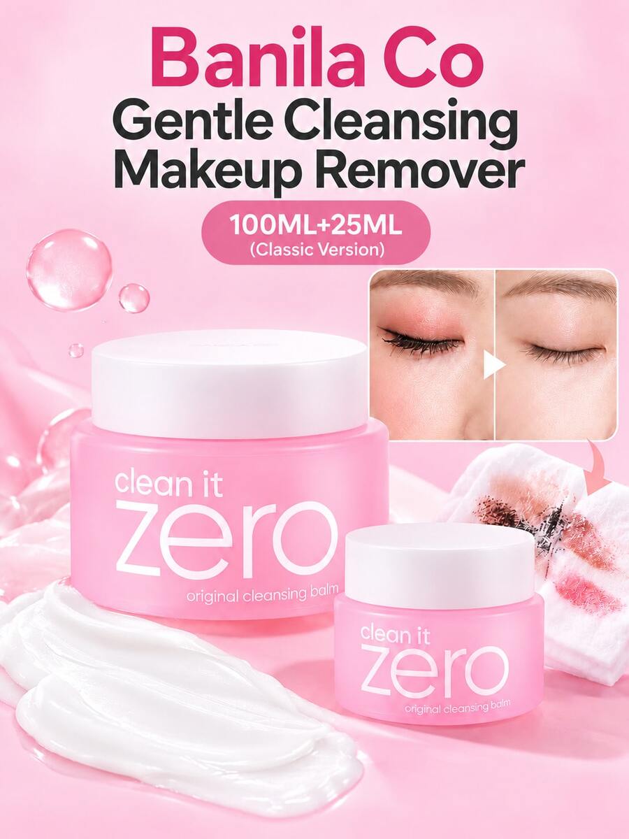 Banila Co Clean It Zero Cleansing Balm Original Version 100ml/25ml Melting Balm To Oil Dissolves Waterproof Makeup One-Step Makeup Removal And Cleansing Suitable For All Skin Types Holiday Gift - Pink Cleansing Balm - View 1