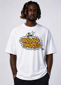 > Graffiti Spray Paint Graphic Tee Street Art Cotton Short Sleeve - White - View 12