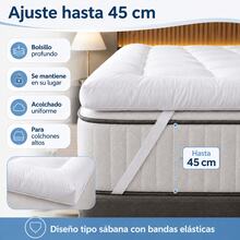 Beyoung Colchoneta para Colchón Acolchado,Sobrecolchón Suave con Soporte para Zona Lumbar,Colchoneta Cómoda que Ayuda a Distribuir la Presión,Mejorar la Comodidad de la Cama,con Tiras Elásticas para Individual,Matrimonial,Queen,King-Blanco - Blanco - Ver 7