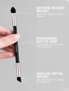 Eunarz Dual Ended Small Eyeshadow Brush Soft Fiber Precision Detail Tool - Double End Eyeshadow Brush - View 2