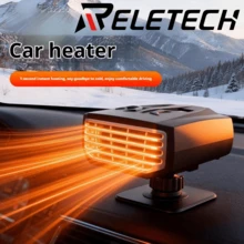Reletech Portable 12V Car Heater Fan, 360° Rotatable 2-In-1 Heating & Cooling Fan, Car Windshield Defroster & Defogger, Car Heater With Cigarette Lighter Plug - Multicolor - View 1